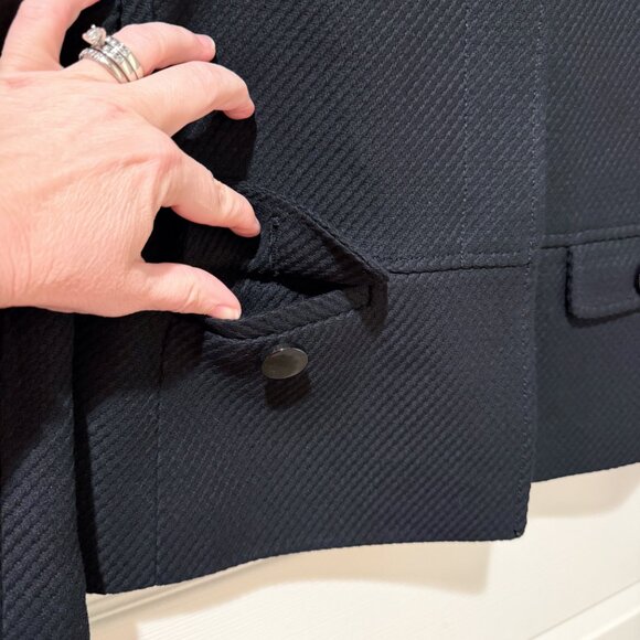 Talbots Ribbed Twill 100% Cotton Black Blazer Jacket Pockets Classic Career 4 - Picture 6 of 12